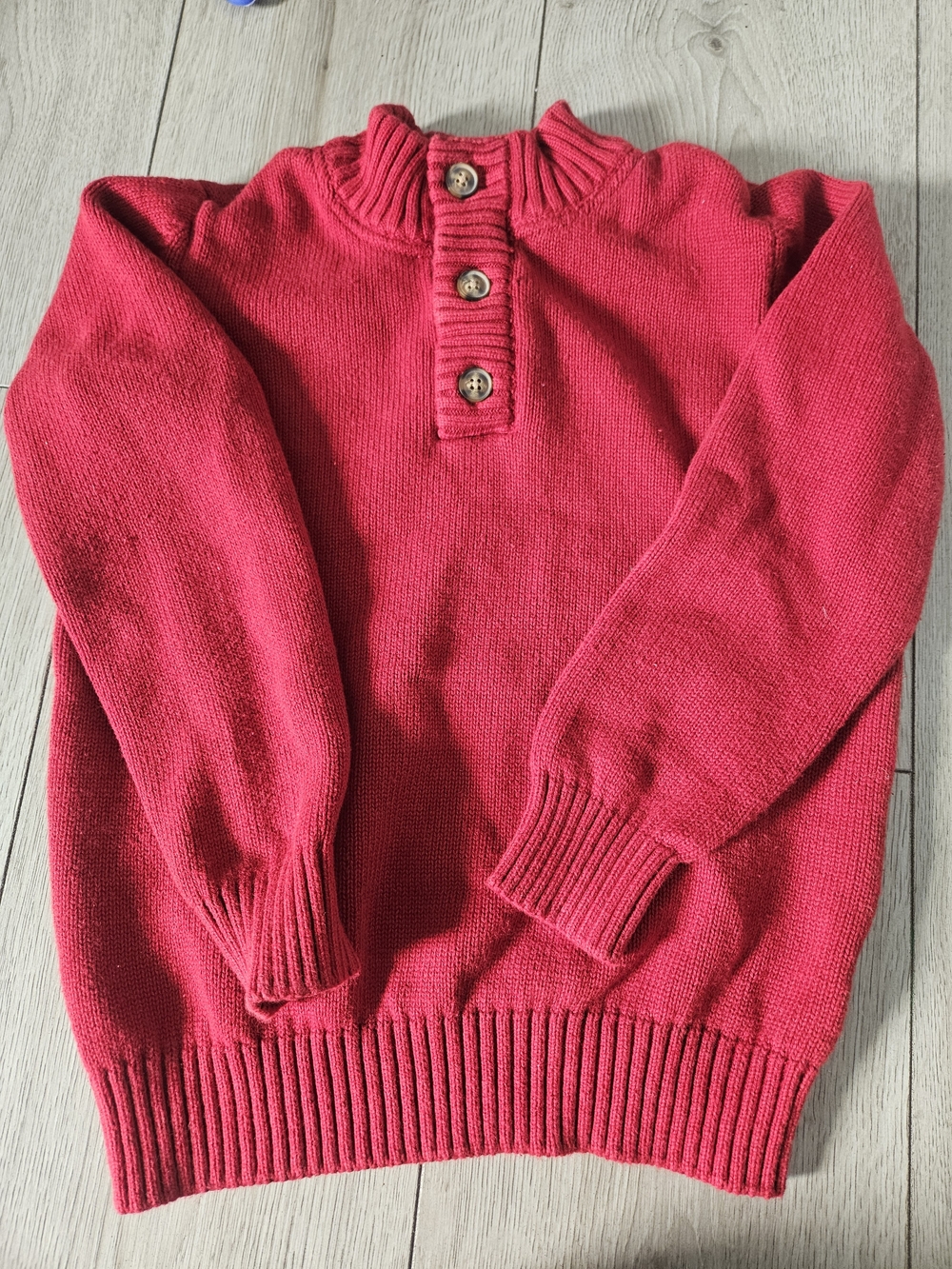 Carter’s Kid Boys Red Knit Mock Neck Henley Sweater Size 7